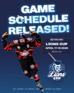 🏒 Finland Lions Spring Cup U12 – Game Schedule Now Live!

🇫🇮 Finland Lions Cup 🏆 Boys U12 📅 April 17–19, 2026 📍 Espoo, Finland

Only a few spots left in our Summer 2026 tournaments — secure your team’s spot now!

🇫🇮 Finland Lions Summer Cup 📅 Aug 7–9, 2026 🏆 Boys U14–U18 🏆 Girls U16–U20

🇨🇿 Czech Lions Summer Cup 📅 July 29–Aug 1, 2026 🏆 Boys U11–U16

❗ 300+ teams from Europe & North America already registered for Lions Cup 2026. Don’t miss out!

❓ Want more info about Lions Cup tournaments & hockey tours to Europe?

📧 info@lionscup.fi 🌍 www.lionscup.fi

#finlandlionscup #czechlionscup #lionscup #youthhockey #hockeytournament hockeytours