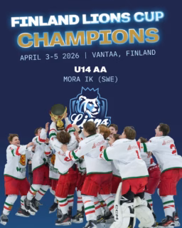 Congratulations to Finland Lions Spring Cup U14 2026 Champions!

🏆 U14 AA 
Mora IK (SWE) 

🏆 U14 AAA 
KJT Haukat Blue (FIN)

🩵 Big thanks to all players, coaches, staff, parents & especially host club EVU for an amazing event!

#finlandlionscup 
#czechlionscup 
#lionscup
#hockeytours